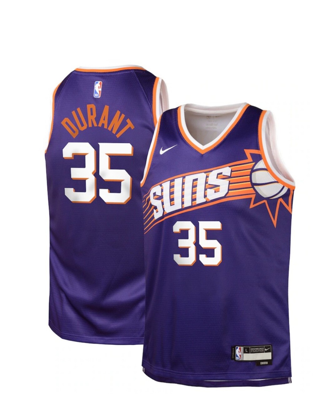 NWT Nike Kevin Durant #35 Youth Jersey Purple Phoenix Suns Icon Edition L(14/16)